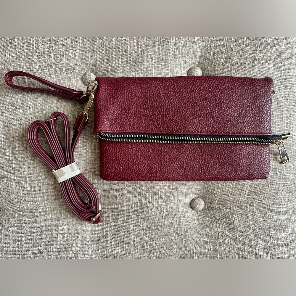 Burgundy Faux Leather Bag